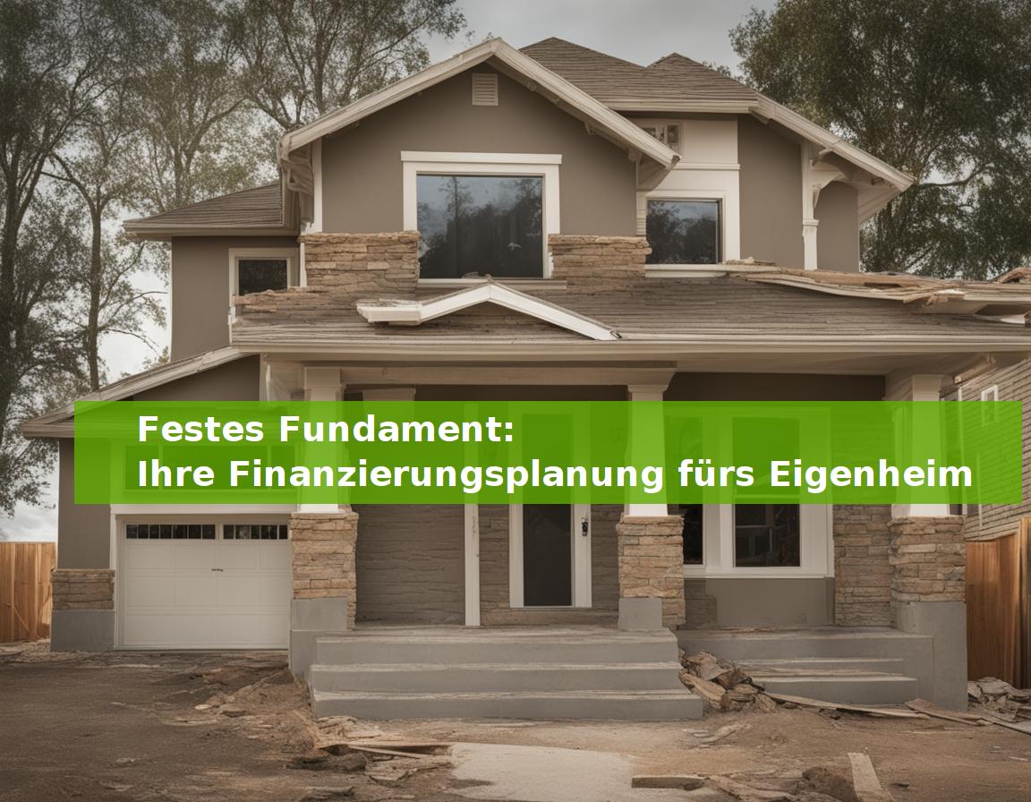 Festes Fundament: Ihre Finanzierungsplanung fürs Eigenheim