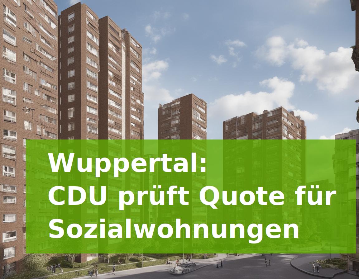 Wuppertal: CDU prüft Quote für Sozialwohnungen