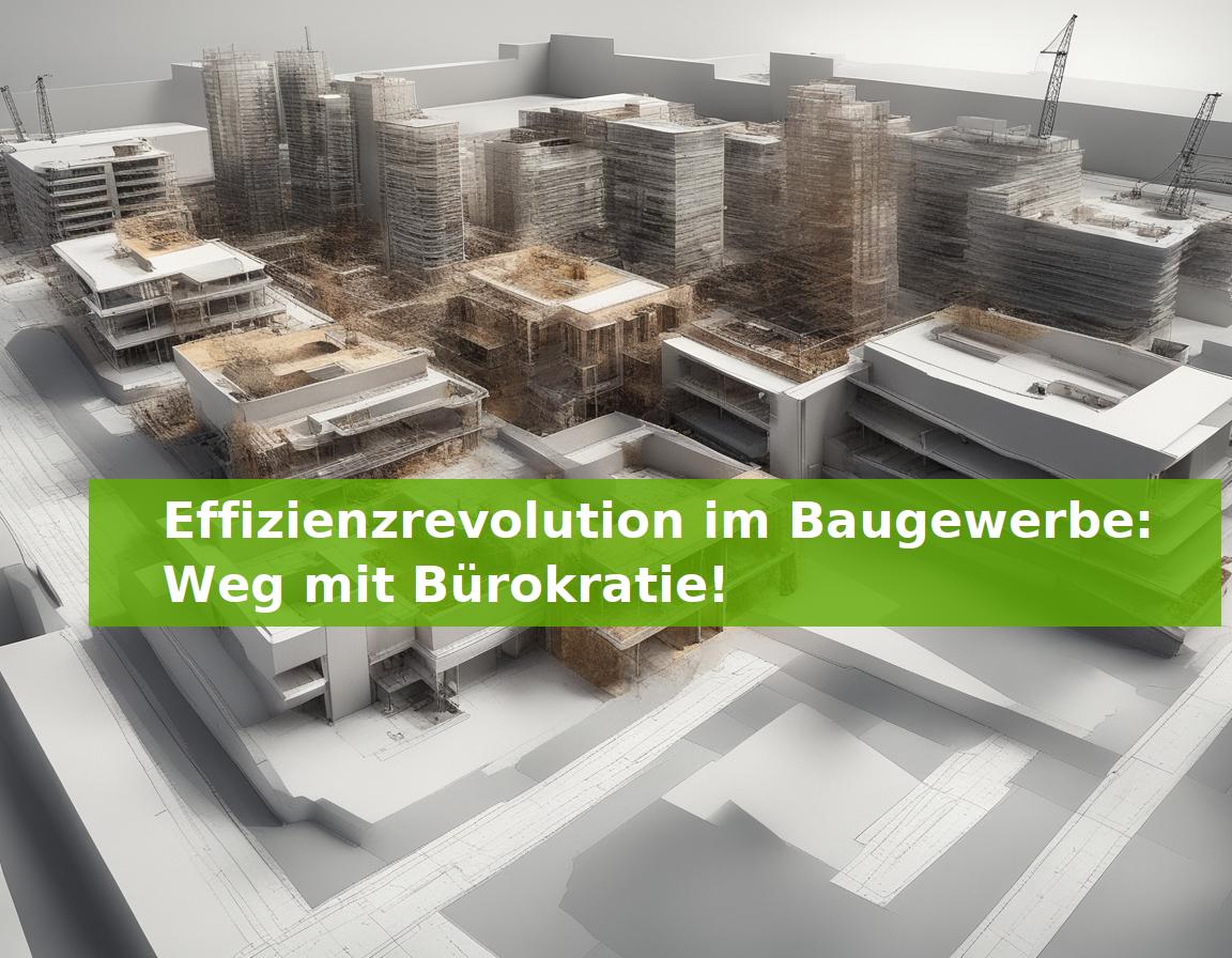 Effizienzrevolution im Baugewerbe: Weg mit Bürokratie!