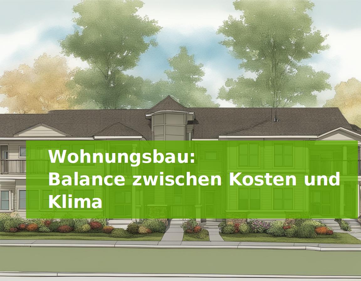 Wohnungsbau: Balance zwischen Kosten und Klima