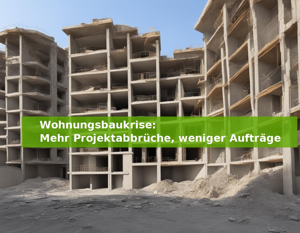 Wohnungsbaukrise: Mehr Projektabbrüche, weniger Aufträge