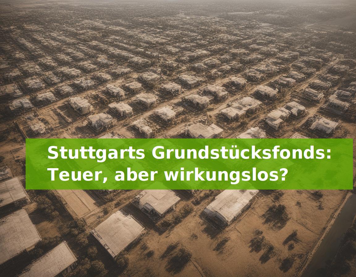 Stuttgarts Grundstücksfonds: Teuer, aber wirkungslos?