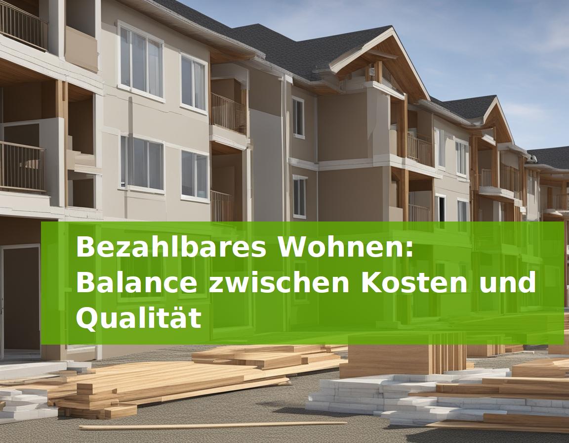 Bezahlbares Wohnen: Balance zwischen Kosten und Qualität