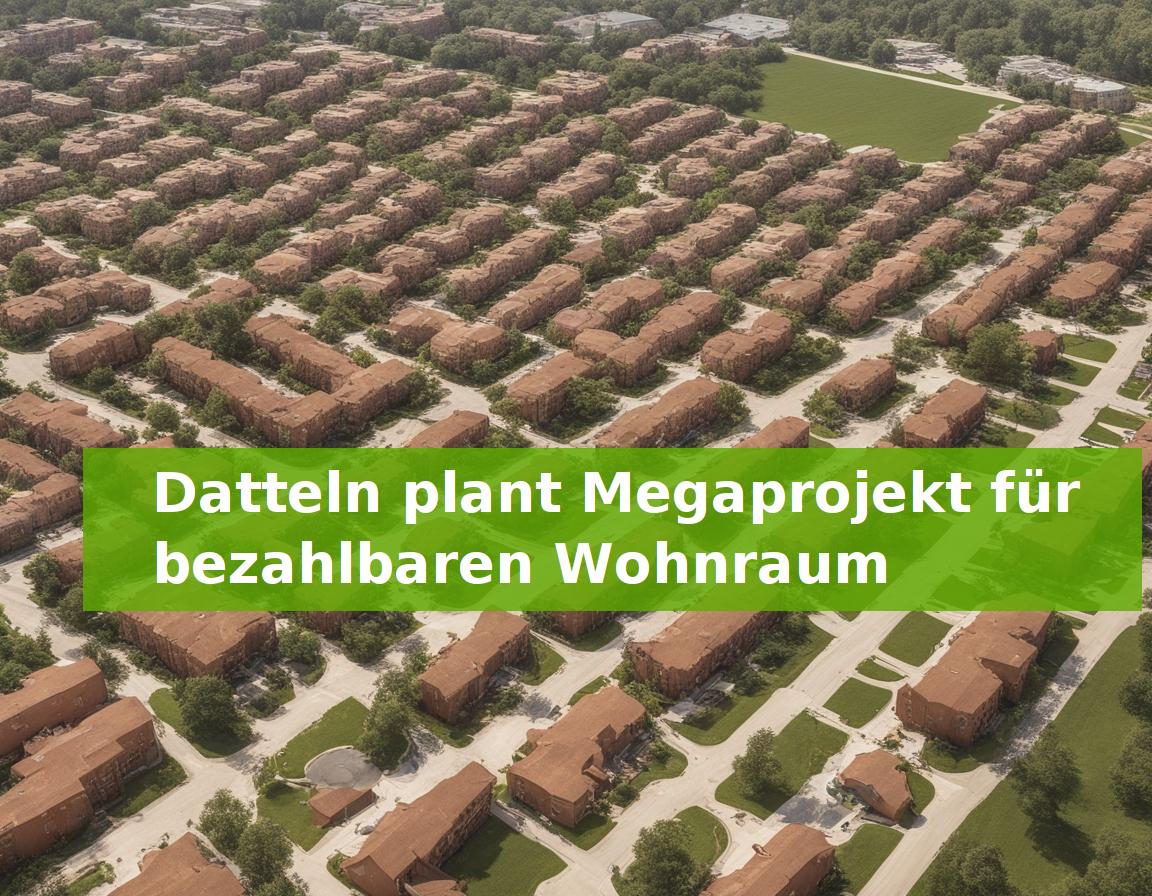 Datteln plant Megaprojekt für bezahlbaren Wohnraum