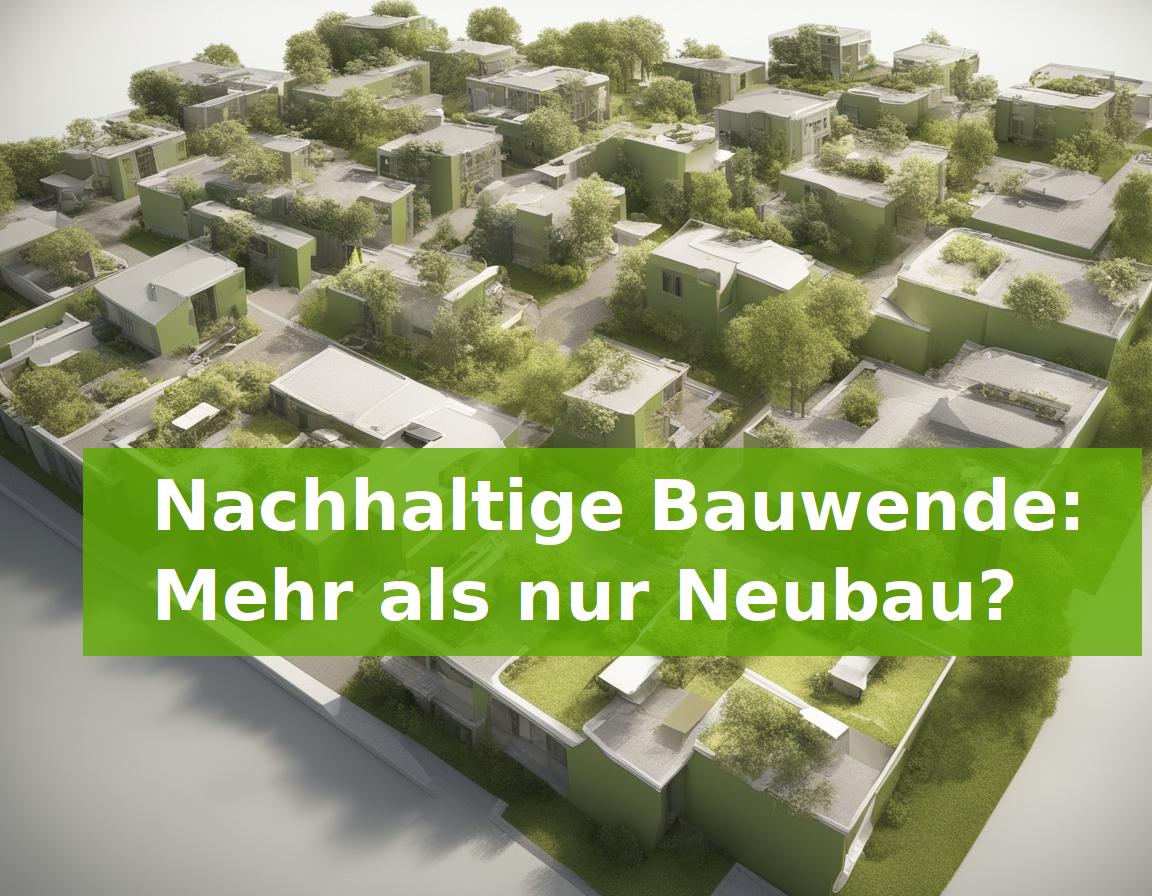 Nachhaltige Bauwende: Mehr als nur Neubau?