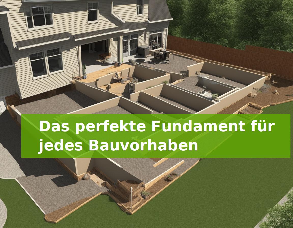 Das perfekte Fundament für jedes Bauvorhaben