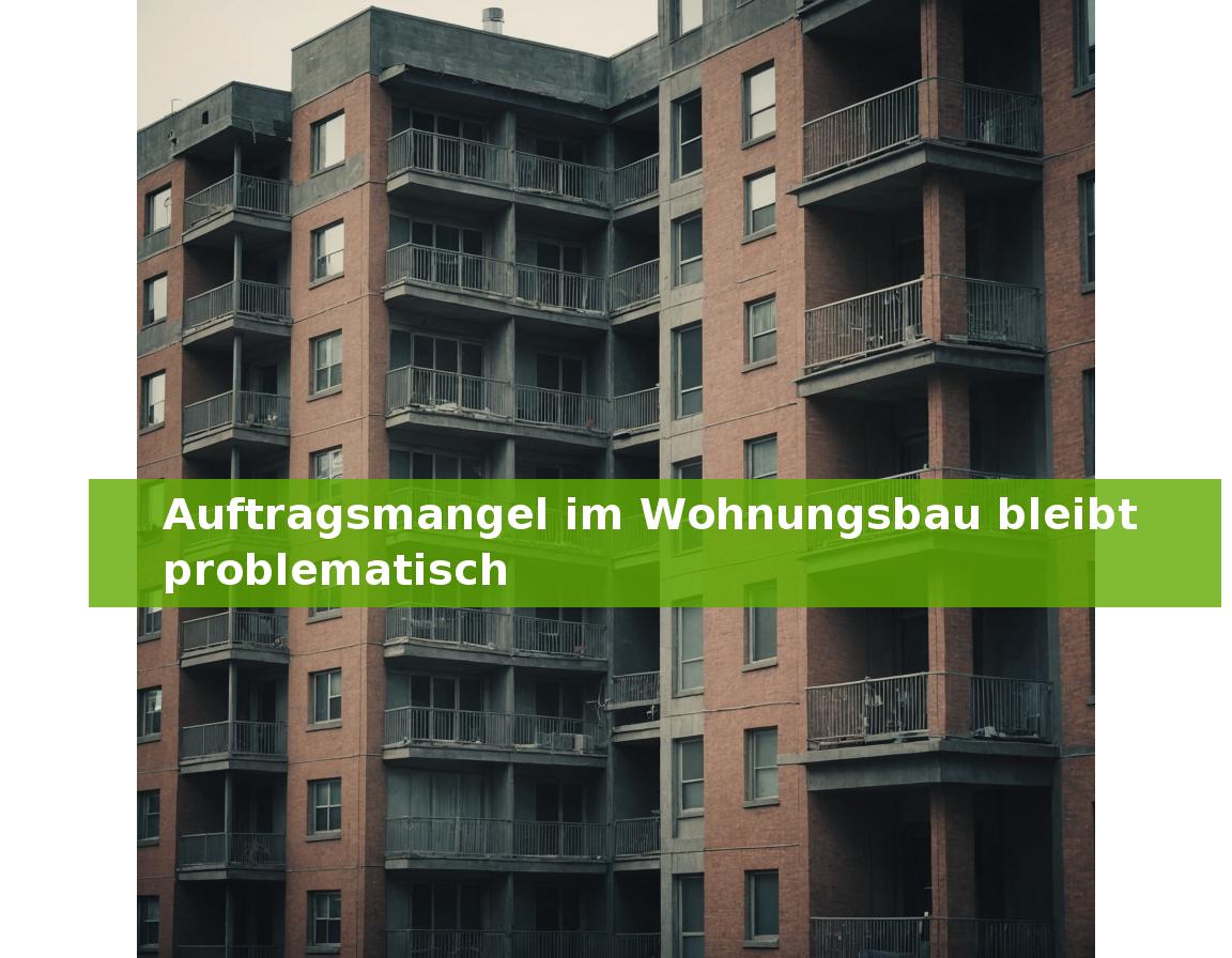 Auftragsmangel im Wohnungsbau bleibt problematisch