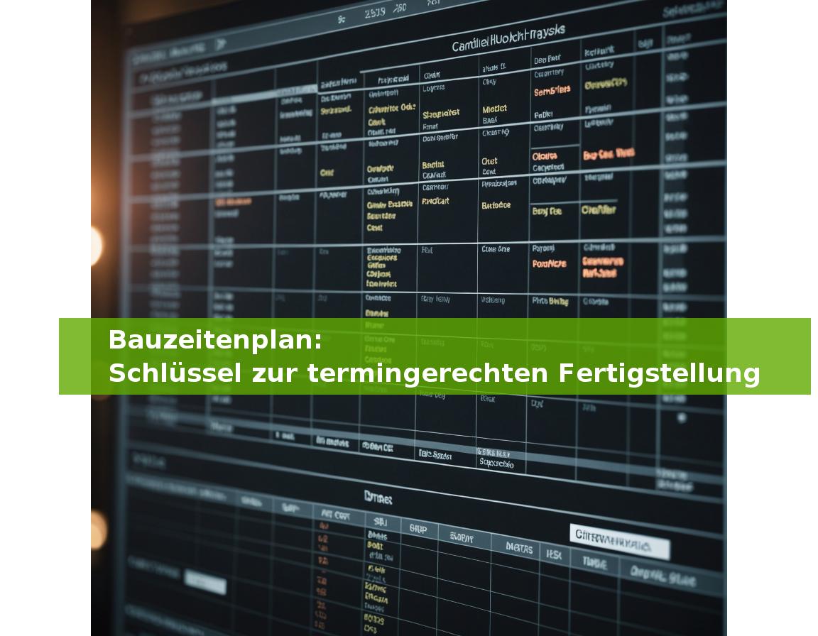 Bauzeitenplan: Schlüssel zur termingerechten Fertigstellung