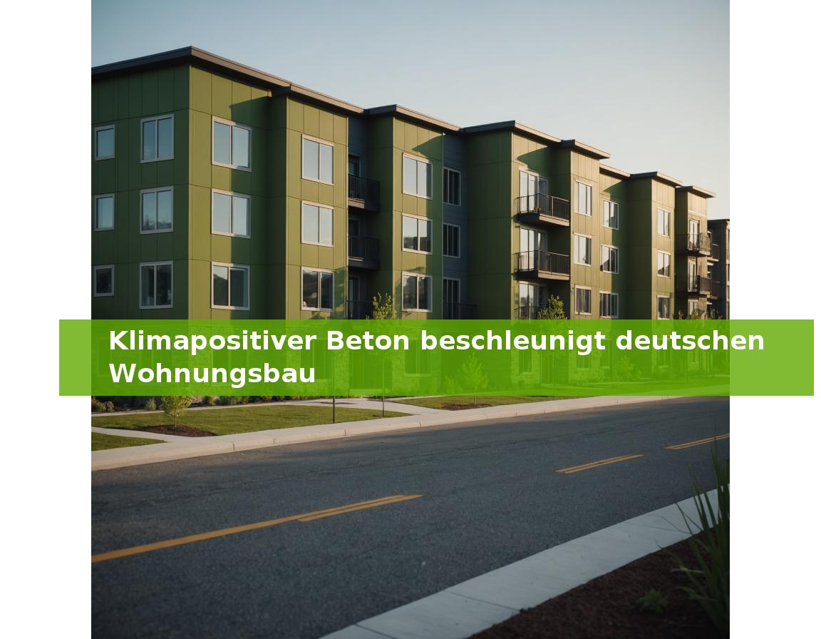 Klimapositiver Beton beschleunigt deutschen Wohnungsbau