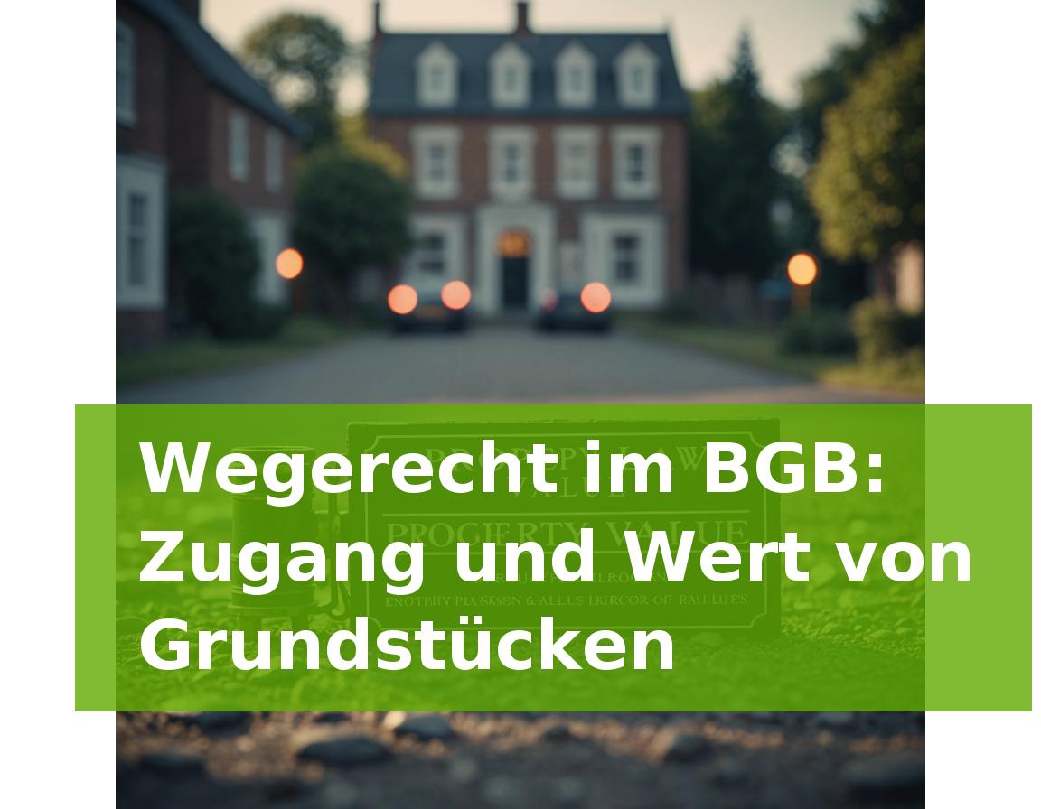 Wegerecht im BGB: Zugang und Wert von Grundstücken