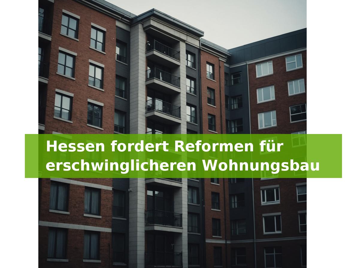 Hessen fordert Reformen für erschwinglicheren Wohnungsbau